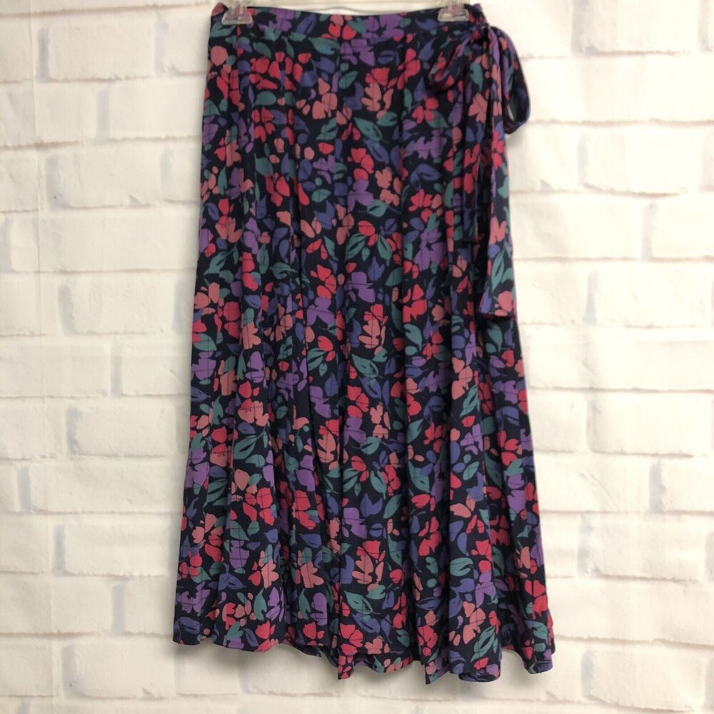 Maggy London Jeannene Booher Vintage Silk Skirt Floral 10